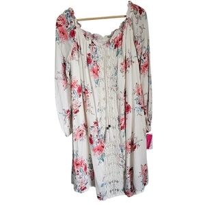 NWT Soft Rayon Floral Lace Dress Womens Size L